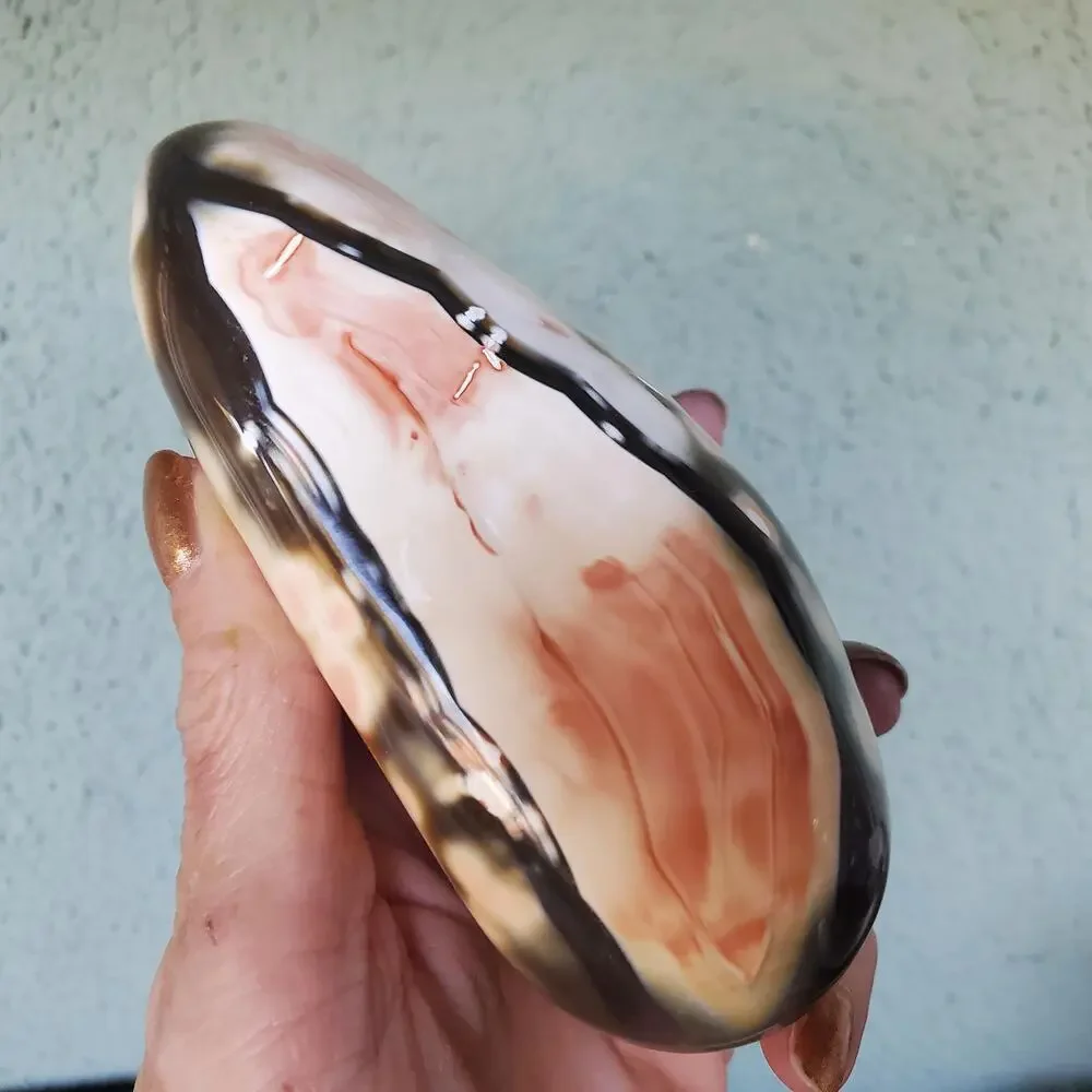 Pink Orca Agate Carnelian White Pink Stone Flowers Crystal Specimen 536 grams
